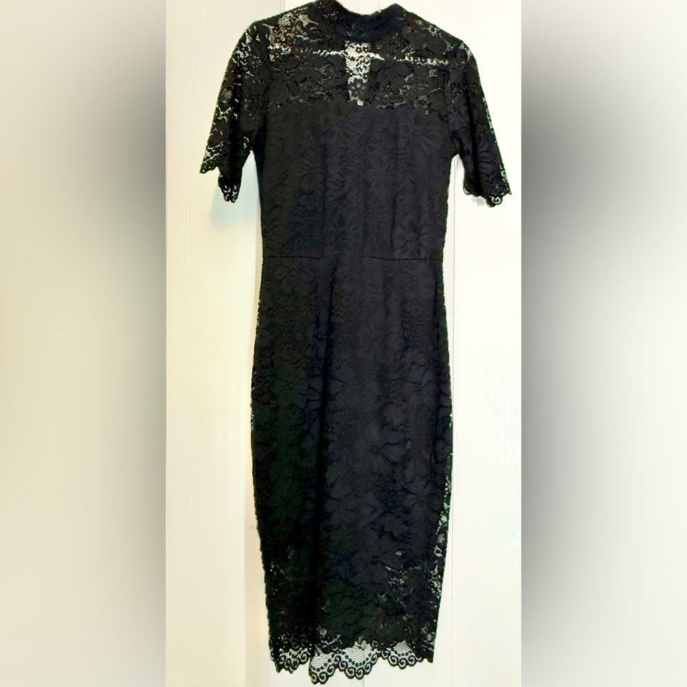 Dress - New York & Company lace - mock neck - size small - classic. Excellent - Picture 3 of 16